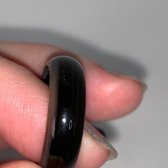 Black Agate Ring, Size 7 1/2 - Picture 4 of 7